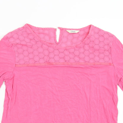 Womens UK Size M Classic Pink Basic T-Shirt