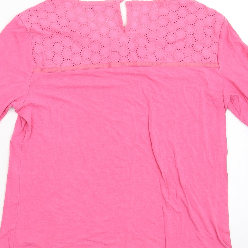 Womens UK Size M Classic Pink Basic T-Shirt