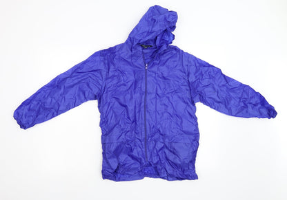 Additional front view of Rainy Days boys’ blue anorak jacket, size M