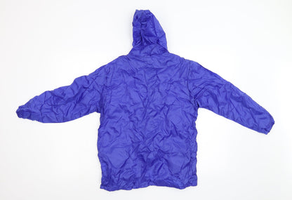 Back view of Rainy Days boys’ blue anorak jacket, size M