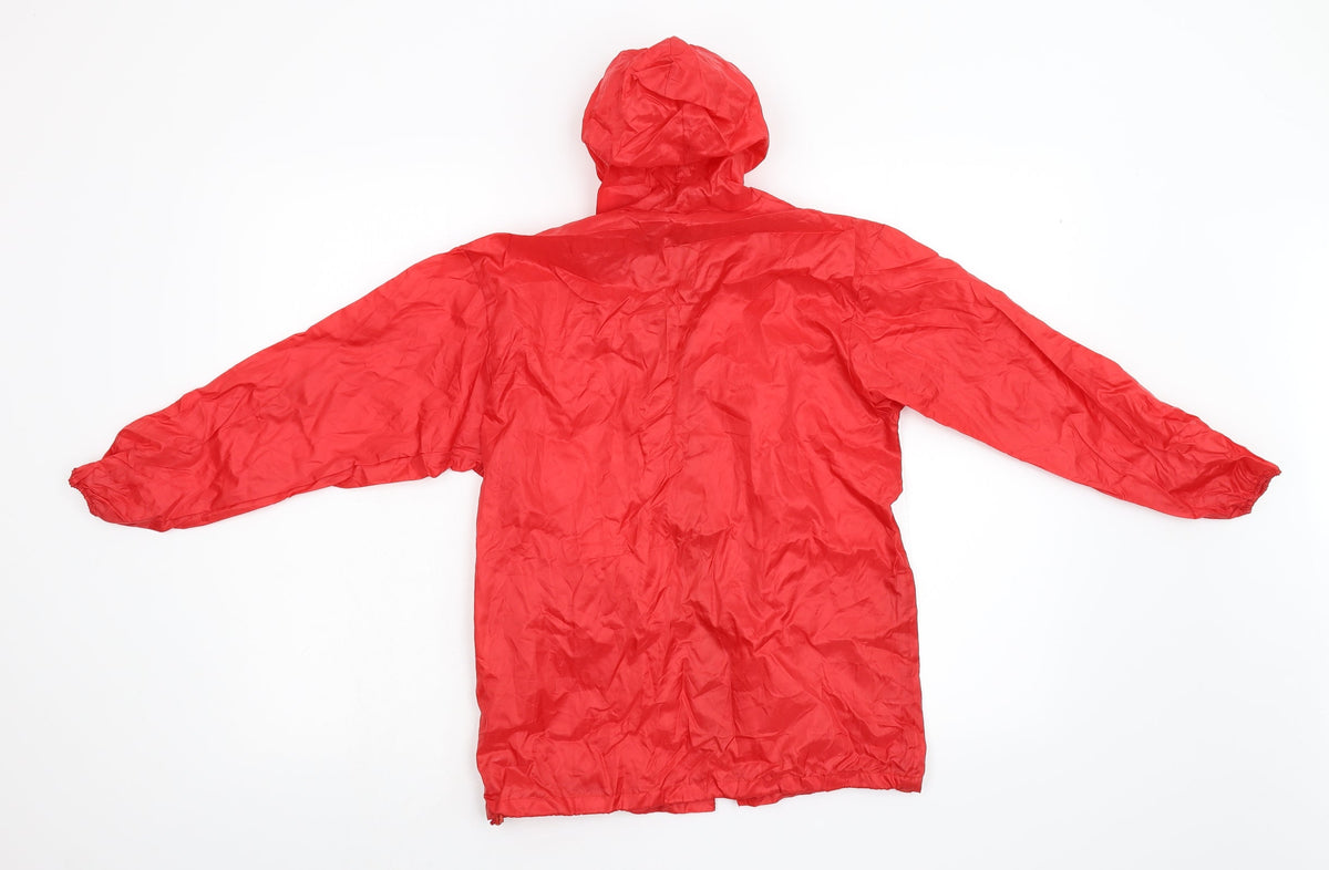 Back view of RAINY Days boys’ red anorak jacket, size M