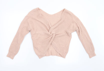 Womens UK Size M Preworn Pink Pullover Jumper