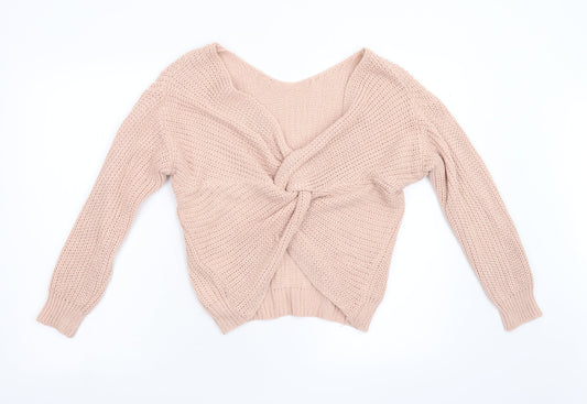 Womens UK Size M Preworn Pink Pullover Jumper