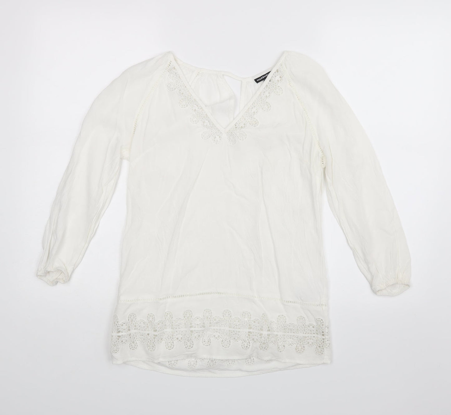 Womens UK Size 6 Warehouse White Basic Blouse