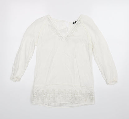 Womens UK Size 6 Warehouse White Basic Blouse