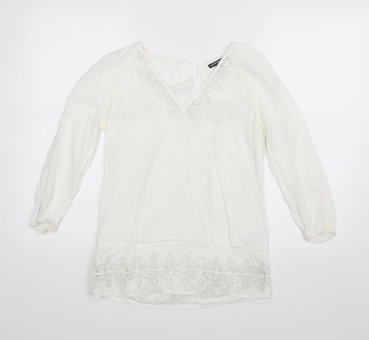 Womens UK Size 6 Warehouse White Basic Blouse