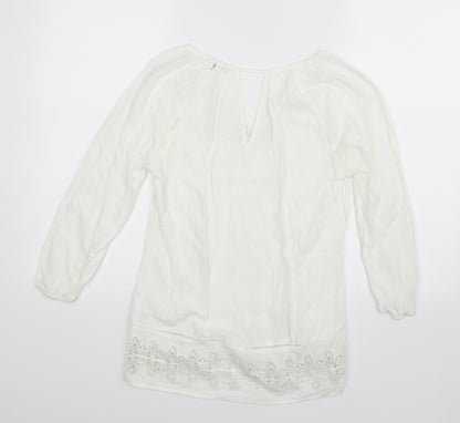Womens UK Size 6 Warehouse White Basic Blouse