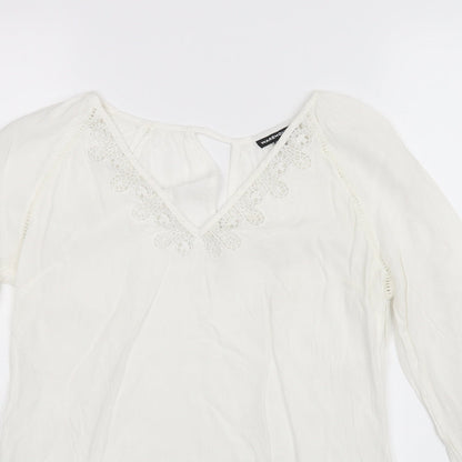 Womens UK Size 6 Warehouse White Basic Blouse