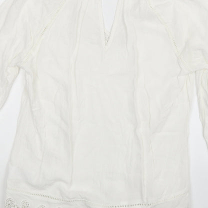 Womens UK Size 6 Warehouse White Basic Blouse