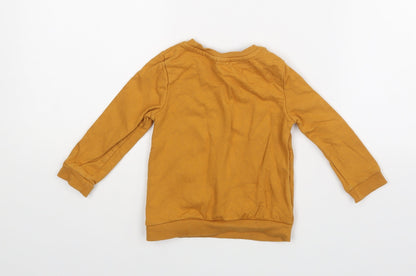 Back view of So Cute boys’ yellow jumper, size 12-18, months