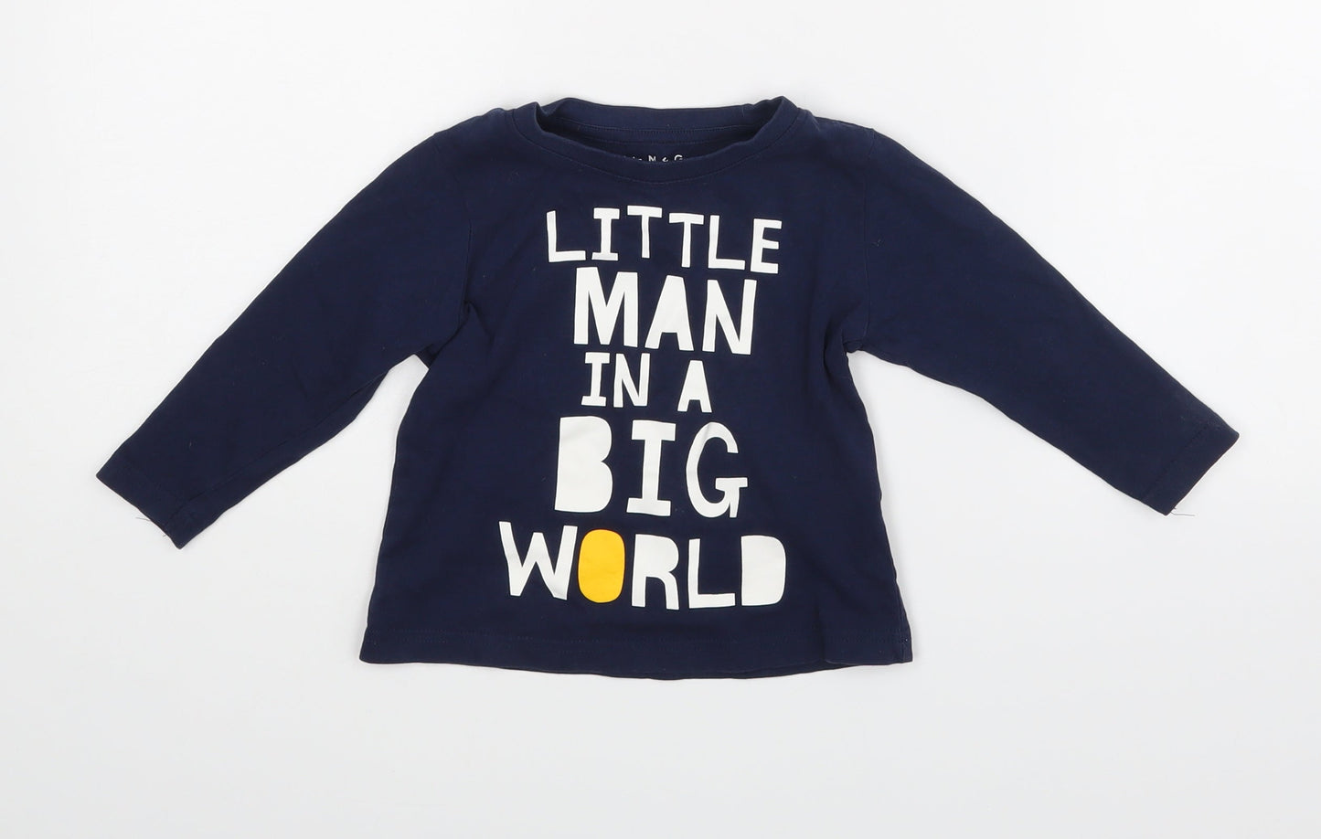 Nutmeg Baby Blue   Basic T-Shirt Size 12-18 Months  - Little man in a big world