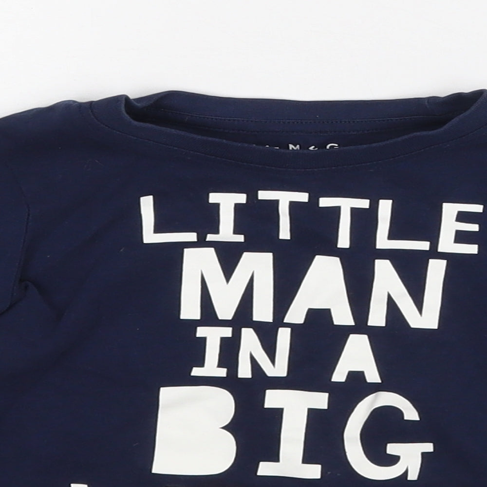 Nutmeg Baby Blue   Basic T-Shirt Size 12-18 Months  - Little man in a big world
