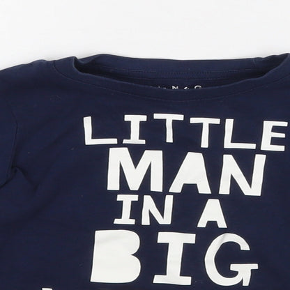 Nutmeg Baby Blue   Basic T-Shirt Size 12-18 Months  - Little man in a big world