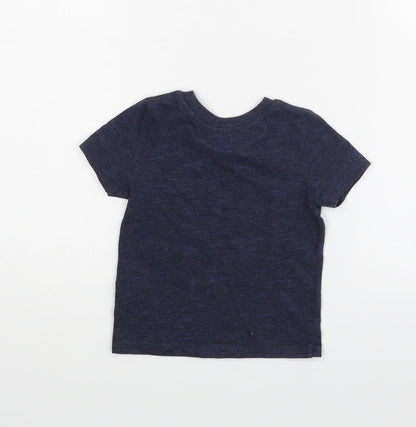 Back view of Primark boys’ blue basic t-shirt, size 12-18, months - swim crew