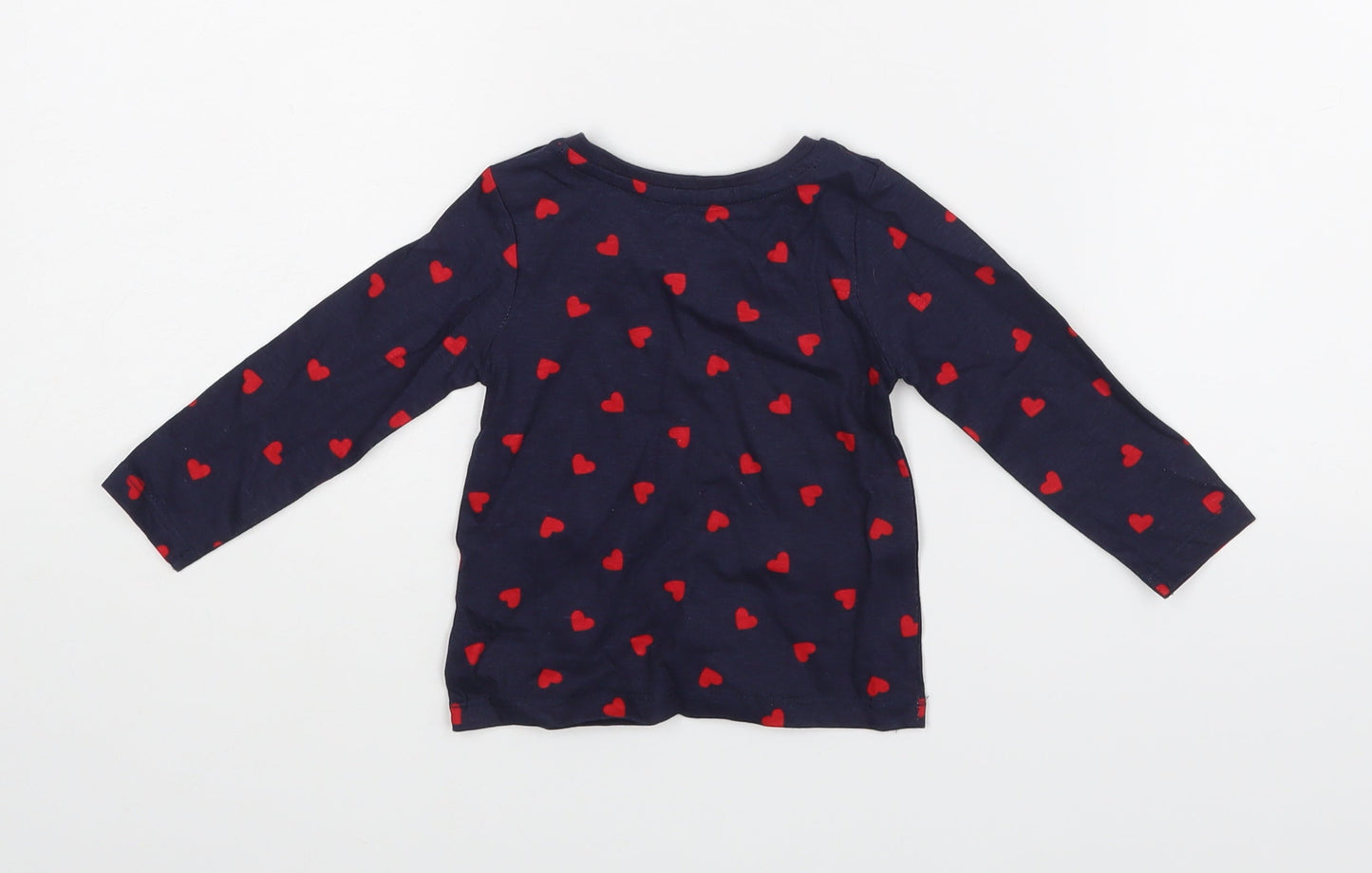 Primark Girls Blue Polka Dot  Pullover T-Shirt Size 6-9 Months