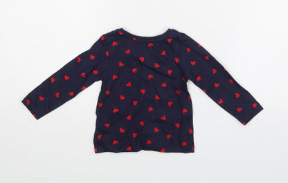 Primark Girls Blue Polka Dot  Pullover T-Shirt Size 6-9 Months
