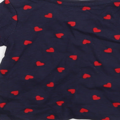Primark Girls Blue Polka Dot  Pullover T-Shirt Size 6-9 Months