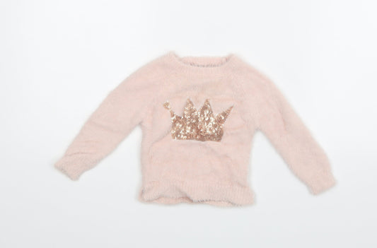 Primark Girls Pink   Pullover Jumper Size 6-9 Months