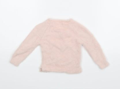 Back view of Primark girls’ pink jumper, size 6-9, months