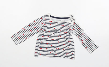 Additional front view of Primark Baby White Striped Basic Blouse, size 6-9, Months