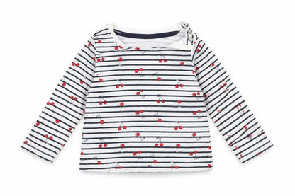 Front view of Primark Baby White Striped Basic Blouse, size 6-9, Months