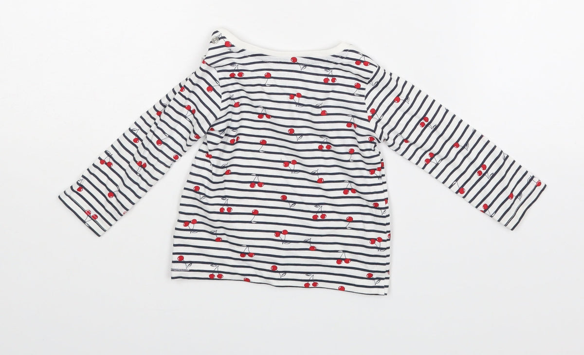 Back view of Primark Baby White Striped Basic Blouse, size 6-9, Months