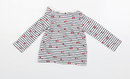 Back view of Primark Baby White Striped Basic Blouse, size 6-9, Months