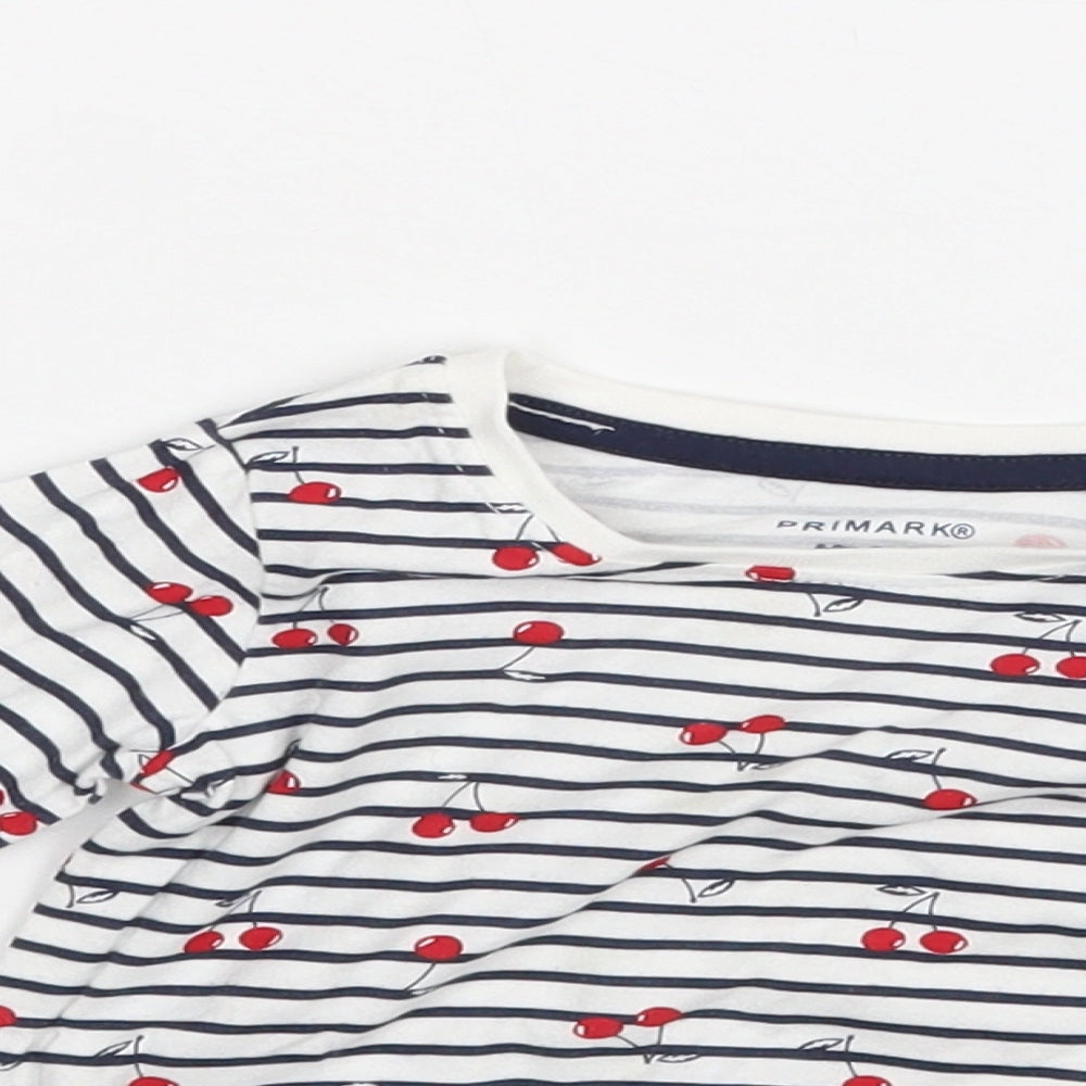 Close-up detail of Primark Baby White Striped Basic Blouse, size 6-9, Months