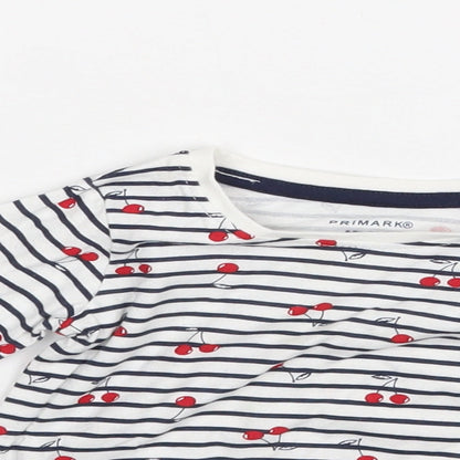 Close-up detail of Primark Baby White Striped Basic Blouse, size 6-9, Months