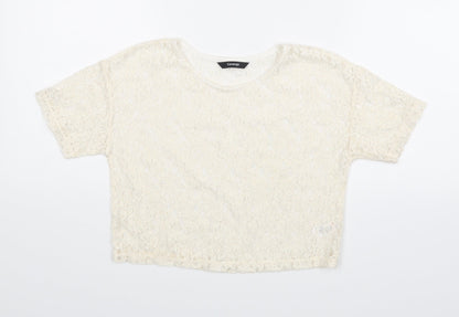Additional front view of George girls’ white basic blouse, size 7-8, years