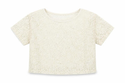 Front view of George girls’ white basic blouse, size 7-8, years