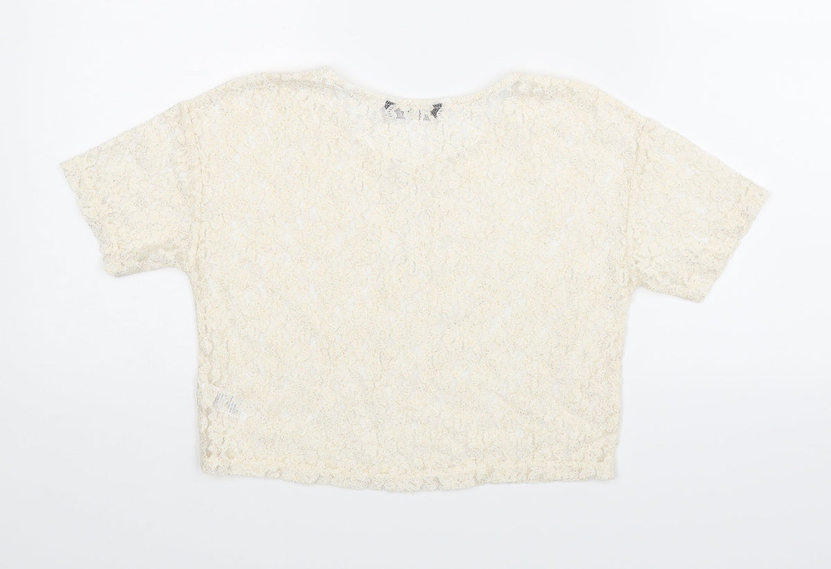 Back view of George girls’ white basic blouse, size 7-8, years