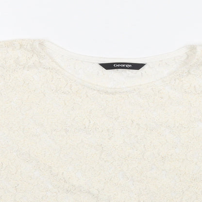 Close-up detail of George girls’ white basic blouse, size 7-8, years