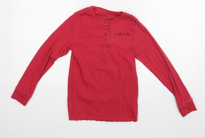 Additional front view of Next girls’ red rayon basic blouse, size 9, years - smile lots