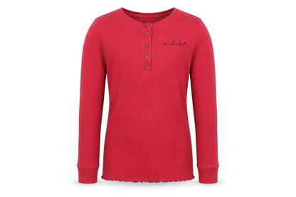 Front view of Next girls’ red rayon basic blouse, size 9, years - smile lots