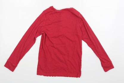 Back view of Next girls’ red rayon basic blouse, size 9, years - smile lots