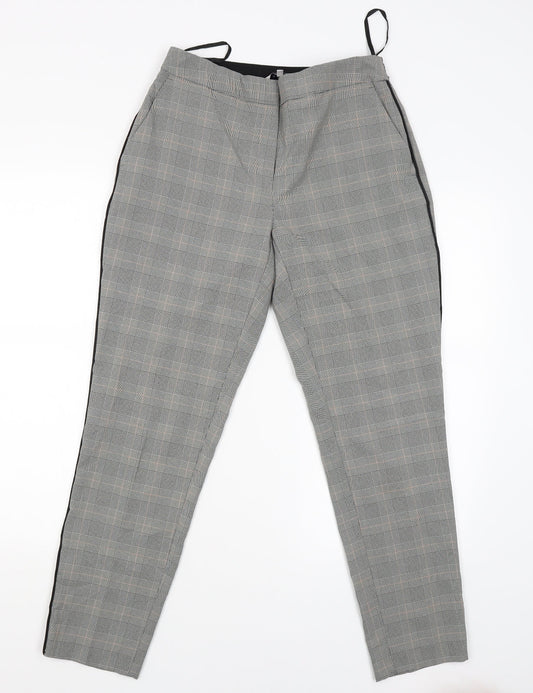 Nutmeg Womens Black Check  Jegging Trousers Size 10 L26 in