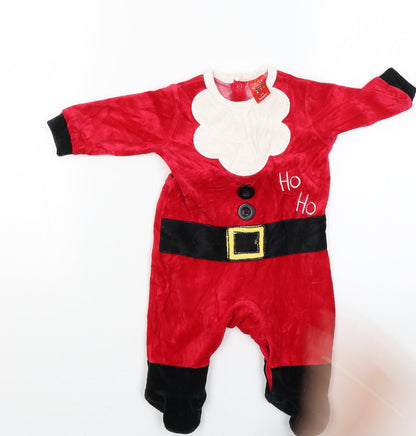 Santas little Helper Boys Red   Romper One-Piece Size 3-6 Months  - Santa Suit