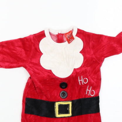 Santas little Helper Boys Red   Romper One-Piece Size 3-6 Months  - Santa Suit