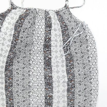 Primark Womens White Floral  Camisole Blouse Size 8