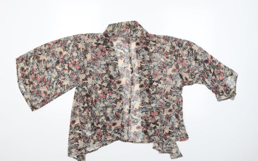 Womens UK Size L Apricot Brown Basic Blouse
