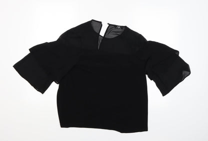 Womens UK Size 12 Wallis Black Basic Blouse