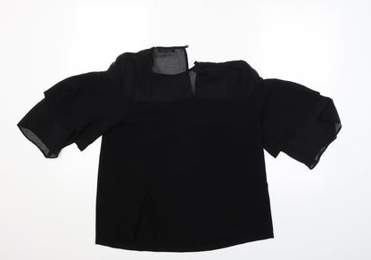 Womens UK Size 12 Wallis Black Basic Blouse