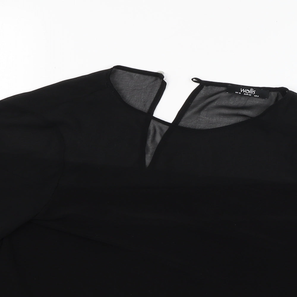 Womens UK Size 12 Wallis Black Basic Blouse