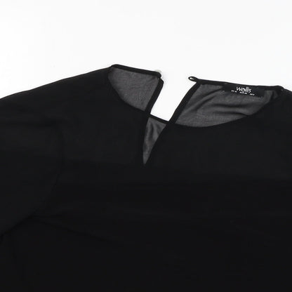 Womens UK Size 12 Wallis Black Basic Blouse