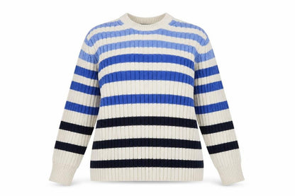 Marks & Spencer Womens White Striped  Pullover Jumper Size 12