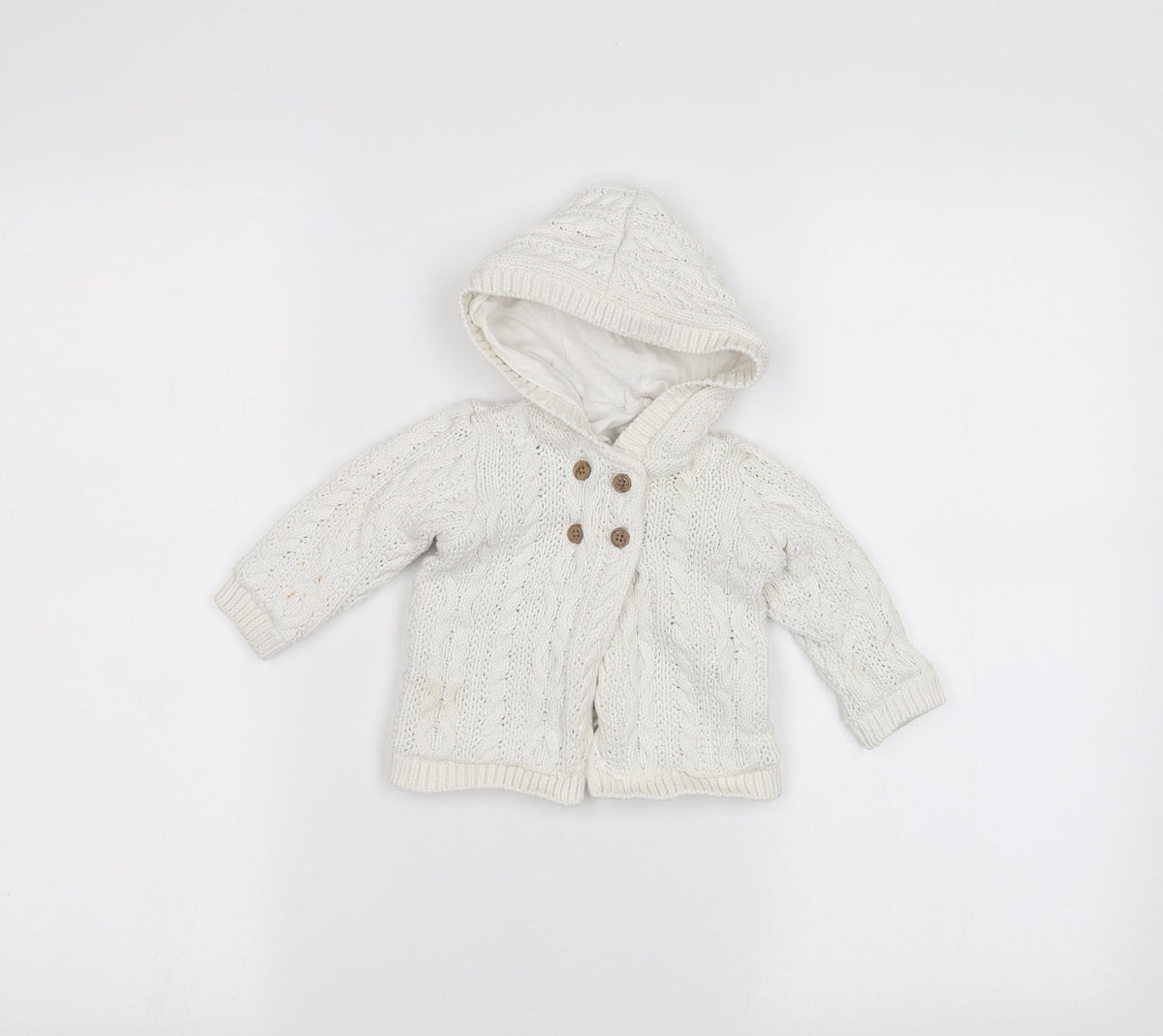 Additional front view of Tu Baby White Jacket, size 3-6, Months