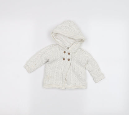 Additional front view of Tu Baby White Jacket, size 3-6, Months