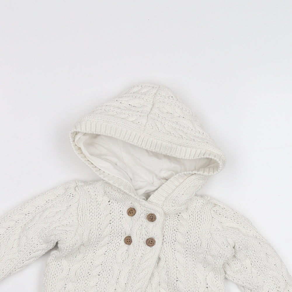 Close-up detail of Tu Baby White Jacket, size 3-6, Months