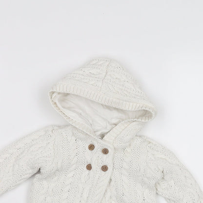Close-up detail of Tu Baby White Jacket, size 3-6, Months